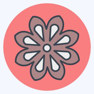 Icon Star Anise. suitable for Nuts symbol. color mate style. simple design editable. design template vector. simple illustration