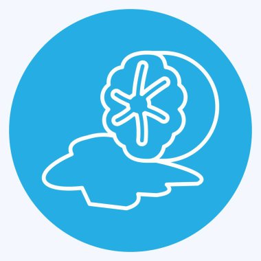 Icon Nutmeg. suitable for Nuts symbol. blue eyes style. simple design editable. design template vector. simple illustration