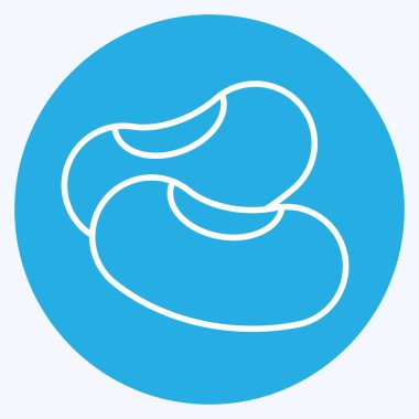 Icon Kidney Beans. suitable for Nuts symbol. blue eyes style. simple design editable. design template vector. simple illustration