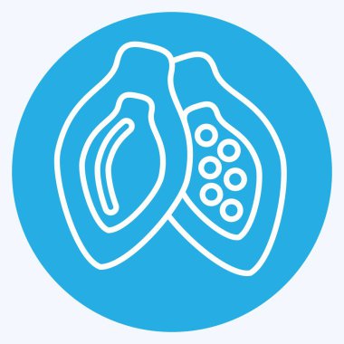 Icon Cacao Pod. suitable for Nuts symbol. blue eyes style. simple design editable. design template vector. simple illustration