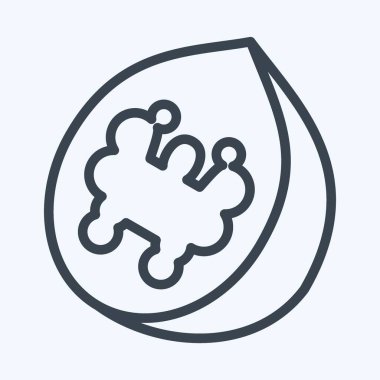 Icon Walnut. suitable for Nuts symbol. line style. simple design editable. design template vector. simple illustration