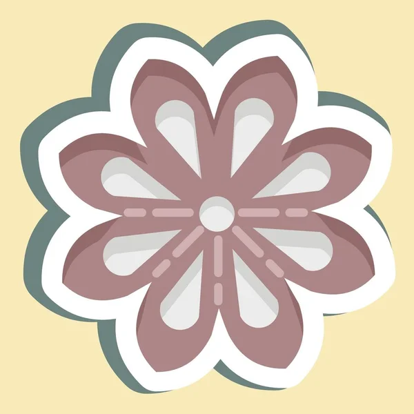 Sticker Star Anise Suitable Nuts Symbol Simple Design Editable Design — 图库矢量图片