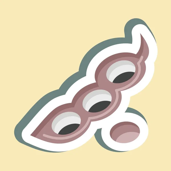 Sticker Soya Beans Suitable Nuts Symbol Simple Design Editable Design — ストックベクタ