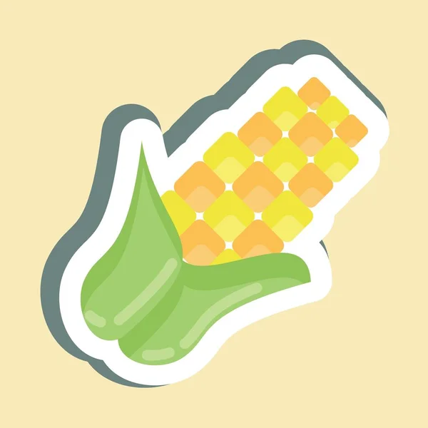 Sticker Corn Suitable Nuts Symbol Simple Design Editable Design Template — ストックベクタ