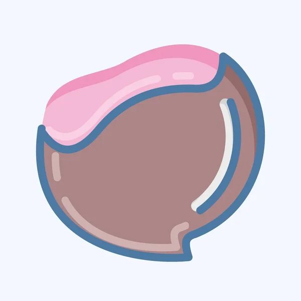 Icon Chestnut Suitable Nuts Symbol Doodle Style Simple Design Editable — Stockvektor