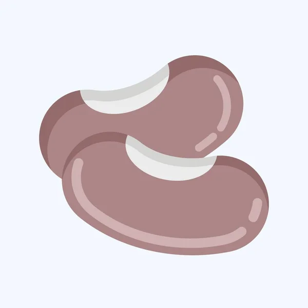 Icon Kidney Beans Suitable Nuts Symbol Flat Style Simple Design — Image vectorielle