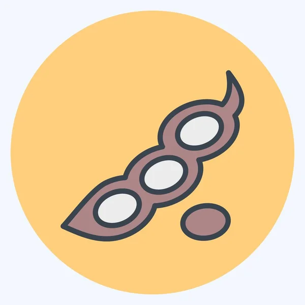 Φασόλια Icon Soya Κατάλληλο Για Σύμβολο Nuts Χρώμα Ματ Στυλ — Διανυσματικό Αρχείο