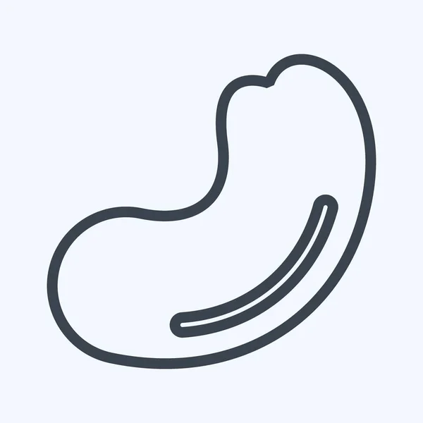 Icon Cashew Suitable Nuts Symbol Line Style Simple Design Editable — 图库矢量图片