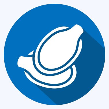 Icon Pumpkin Seeds. suitable for Nuts symbol. long shadow style. simple design editable. design template vector. simple illustration