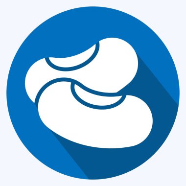 Icon Kidney Beans. suitable for Nuts symbol. long shadow style. simple design editable. design template vector. simple illustration