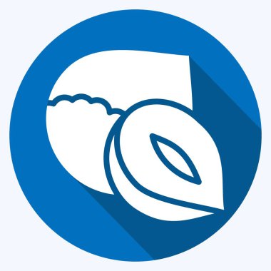 Icon Hazelnut. suitable for Nuts symbol. long shadow style. simple design editable. design template vector. simple illustration