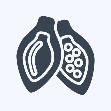 Icon Cacao Pod. suitable for Nuts symbol. glyph style. simple design editable. design template vector. simple illustration
