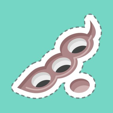 Sticker line cut Soya Beans. suitable for Nuts symbol. simple design editable. design template vector. simple illustration