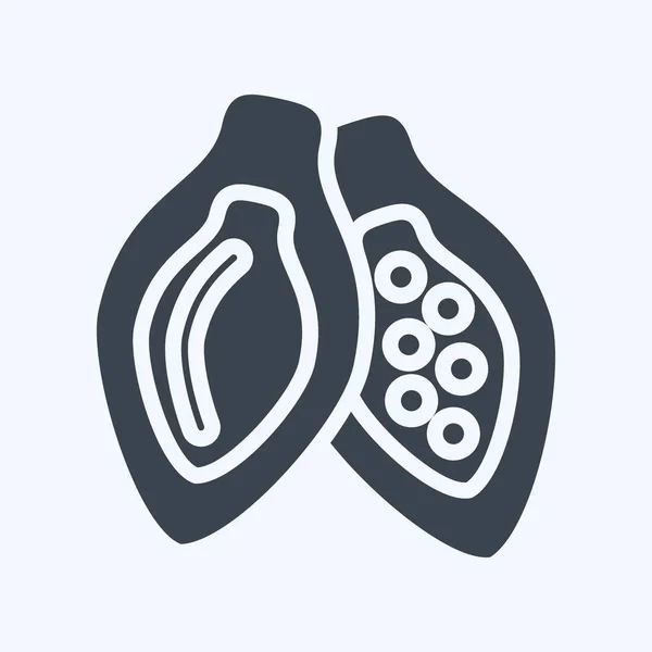 Icon Cacao Pod Suitable Nuts Symbol Glyph Style Simple Design — Stok Vektör