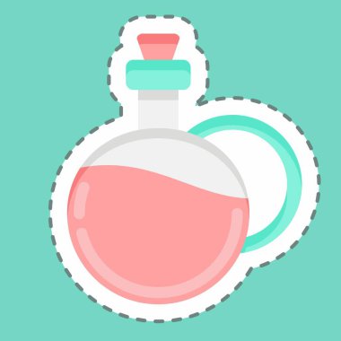 Sticker line cut Olive Oil. suitable for education symbol. simple design editable. design template vector. simple illustration