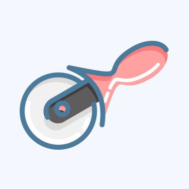 Icon Pizza Cutter. suitable for education symbol. doodle style. simple design editable. design template vector. simple illustration
