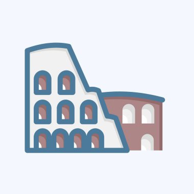 Icon Colosseum. suitable for education symbol. doodle style. simple design editable. design template vector. simple illustration