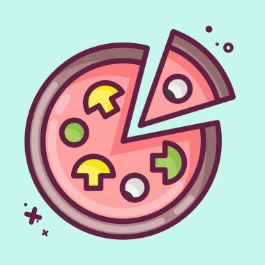 Icon Pizza. suitable for education symbol. MBE style. simple design editable. design template vector. simple illustration