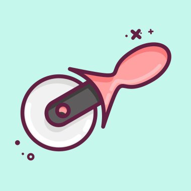Icon Pizza Cutter. suitable for education symbol. MBE style. simple design editable. design template vector. simple illustration