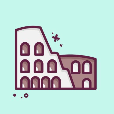 Icon Colosseum. suitable for education symbol. MBE style. simple design editable. design template vector. simple illustration