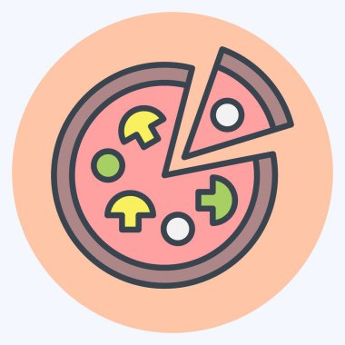 Icon Pizza. suitable for education symbol. color mate style. simple design editable. design template vector. simple illustration
