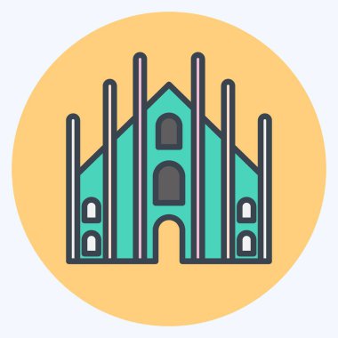 Icon Milan. suitable for education symbol. color mate style. simple design editable. design template vector. simple illustration