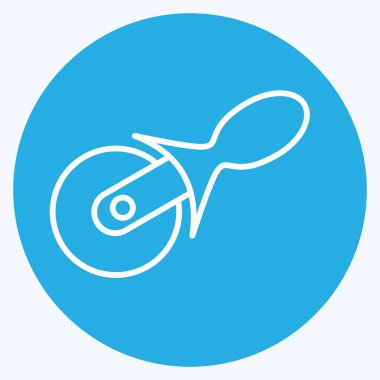 Icon Pizza Cutter. suitable for education symbol. blue eyes style. simple design editable. design template vector. simple illustration
