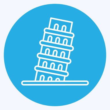 Icon Pisa. suitable for education symbol. blue eyes style. simple design editable. design template vector. simple illustration