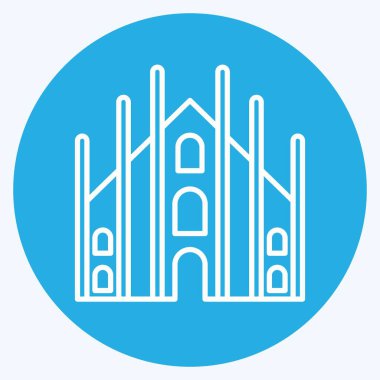 Icon Milan. suitable for education symbol. blue eyes style. simple design editable. design template vector. simple illustration