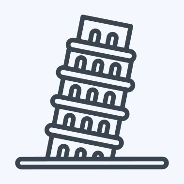 Icon Pisa. suitable for education symbol. line style. simple design editable. design template vector. simple illustration