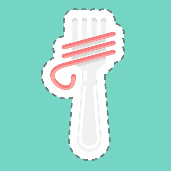 Sticker Line Cut Pasta Suitable Education Symbol Simple Design Editable — Image vectorielle