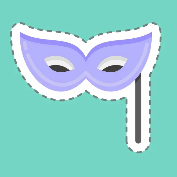 Sticker Line Cut Masquerade Suitable Education Symbol Simple Design Editable — Stockvector