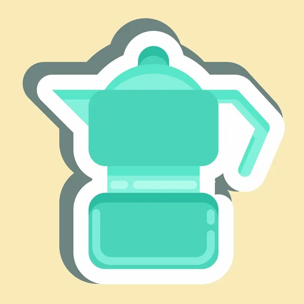 Sticker Moka Pot Suitable Education Symbol Simple Design Editable Design — Vettoriale Stock