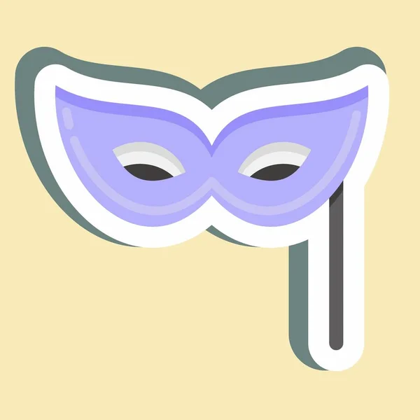 Sticker Masquerade Suitable Education Symbol Simple Design Editable Design Template — Stockvector