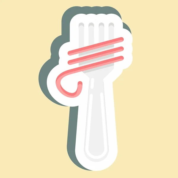 Sticker Pasta Suitable Education Symbol Simple Design Editable Design Template — Image vectorielle