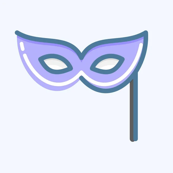 Icon Masquerade Suitable Education Symbol Doodle Style Simple Design Editable — Stockvector