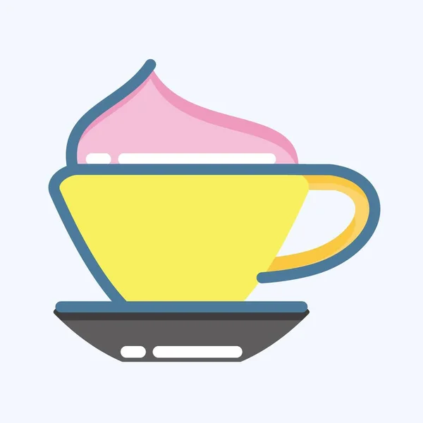 Icon Cappucino Suitable Education Symbol Doodle Style Simple Design Editable — Archivo Imágenes Vectoriales