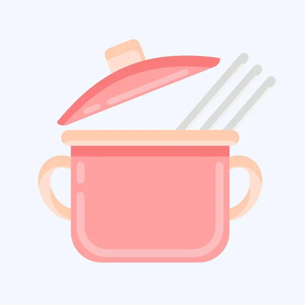 Icon Spaghetti Suitable Education Symbol Flat Style Simple Design Editable — Image vectorielle