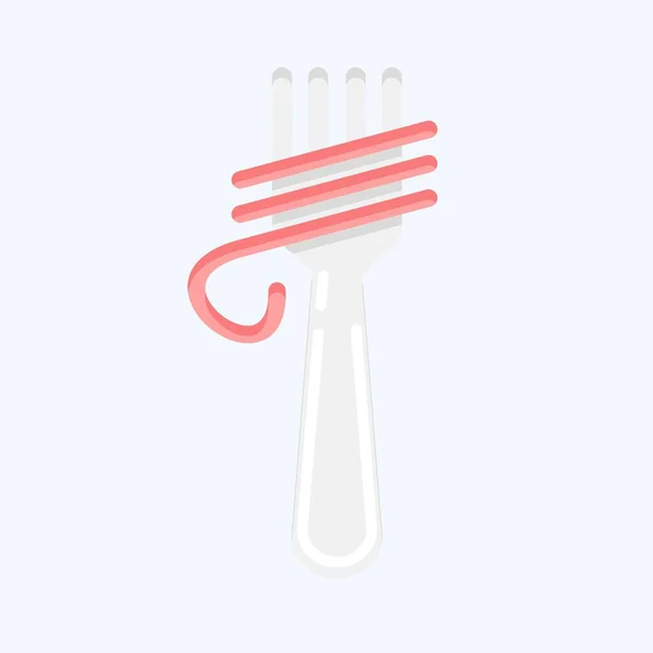 Icon Pasta Suitable Education Symbol Flat Style Simple Design Editable — Stockvector