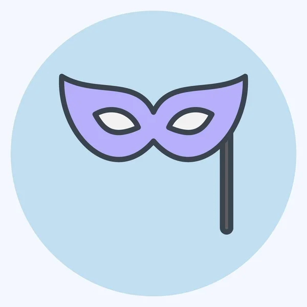 Icon Masquerade Suitable Education Symbol Color Mate Style Simple Design — Stockový vektor