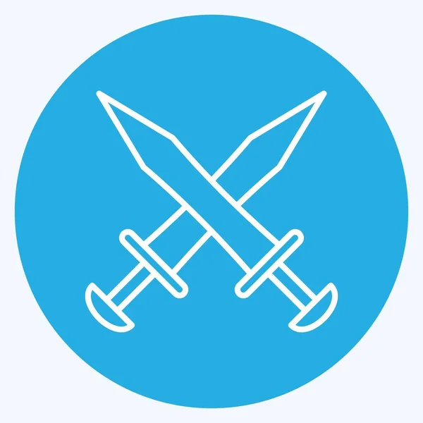Icon Swords Suitable Education Symbol Blue Eyes Style Simple Design — Archivo Imágenes Vectoriales