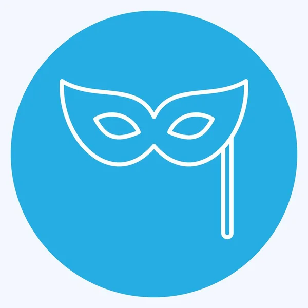 Icon Masquerade Suitable Education Symbol Blue Eyes Style Simple Design — Stockový vektor