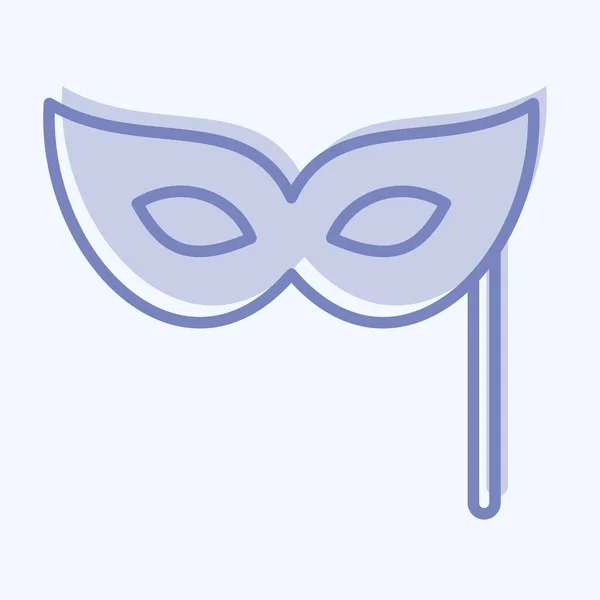 Icon Masquerade Suitable Education Symbol Two Tone Style Simple Design — 스톡 벡터