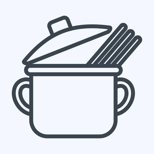 Icon Spaghetti Suitable Education Symbol Line Style Simple Design Editable — 스톡 벡터
