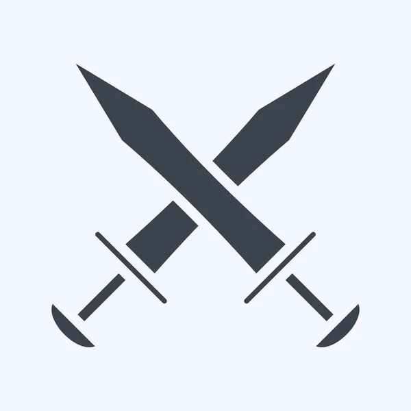 Icon Swords Suitable Education Symbol Glyph Style Simple Design Editable — Stockový vektor