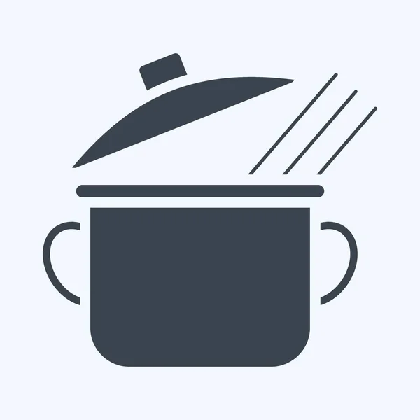 Icon Spaghetti Suitable Education Symbol Glyph Style Simple Design Editable — Image vectorielle