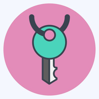 Icon Key Clip. suitable for sportswear symbol. color mate style. simple design editable. design template vector. simple illustration