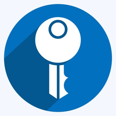 Icon Key Pocket. suitable for sportswear symbol. long shadow style. simple design editable. design template vector. simple illustration