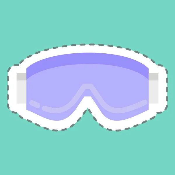 Sticker Line Cut Goggle Glass Pocket Suitable Sportswear Symbol Simple — Archivo Imágenes Vectoriales