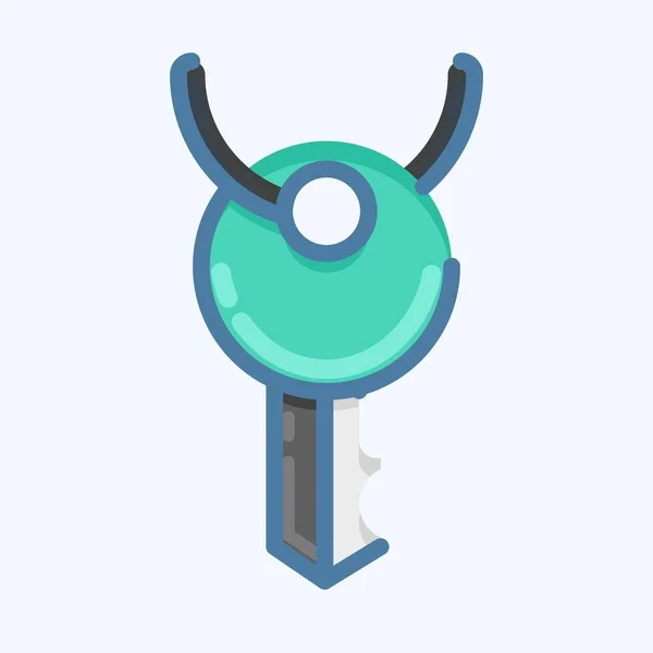 Icon Key Clip Suitable Sportswear Symbol Doodle Style Simple Design — Image vectorielle
